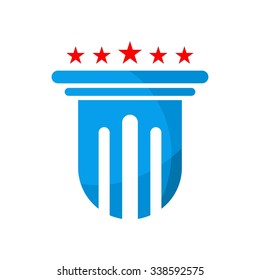 Pillar Law of Justice Logo Template 