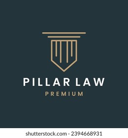 Ilustración de vectores de elementos de plantilla de diseño del logotipo de la ley del pilar.