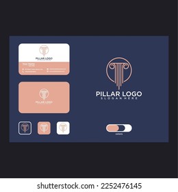 pillar with law logo design template
