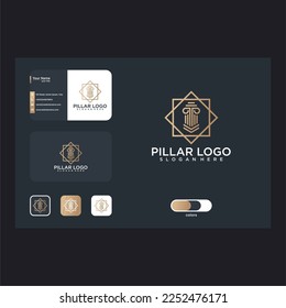 pillar law logo design template