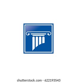 pillar law logo stylized creative design template