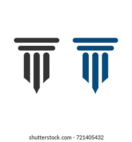 pillar law logo stylized creative design template
