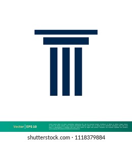 Pillar Law Office Icon Vector Logo Template Illustration Design. Vector EPS 10.