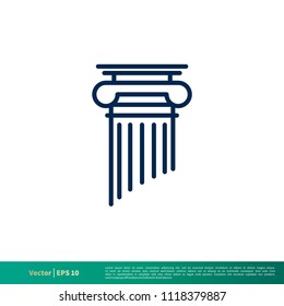 Pillar Law Office Icon Vector Logo Template Illustration Design. Vector EPS 10.