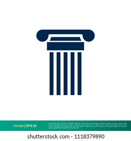 Pillar Law Office Icon Vector Logo Template Illustration Design. Vector EPS 10.