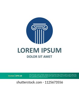 pillar law office icon vector logo template