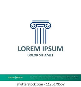 pillar law office icon vector logo template