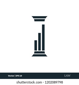 pillar law office icon vector logo element