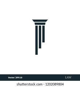 pillar law office icon vector logo element