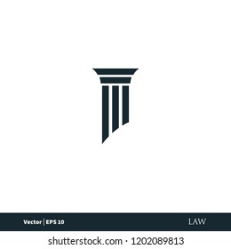 pillar law office icon vector logo element