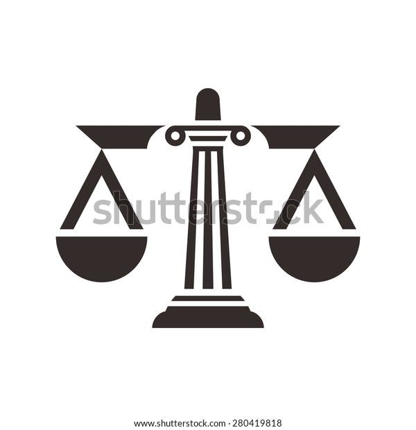 Pillar Law Scale Justice Symbol Logo Stock Vector (Royalty Free) 280419818