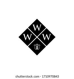 Pillar law, W initial logo template