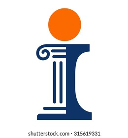 Pillar Of Letter I. Logo Vector.