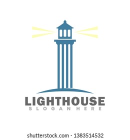 pillar and lighthouse logo illustration