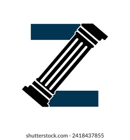 Pillar Logo combine with letter Z vector template