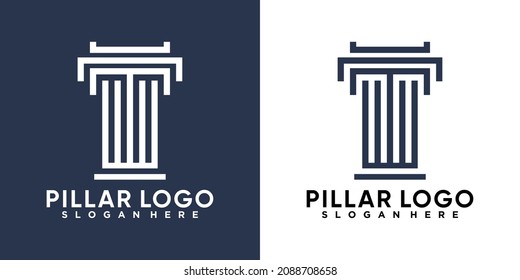diseño de logotipo de pilar con concepto creativo