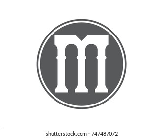 Pillar Logo Design. Letter M logotype