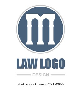 Pillar Logo Design. Letter M.