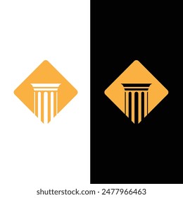 Pillar logo design template flat style 