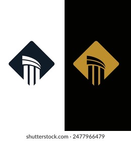 Pillar logo design template flat style 