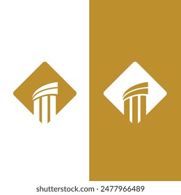 Pillar logo design template flat style 