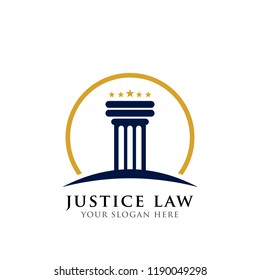 pillar logo design template. justice law and attorney logo design template