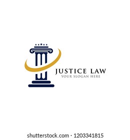 pillar logo design template. justice law and attorney logo design template