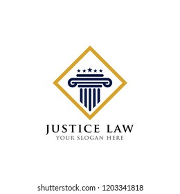 pillar logo design template. justice law and attorney logo design template