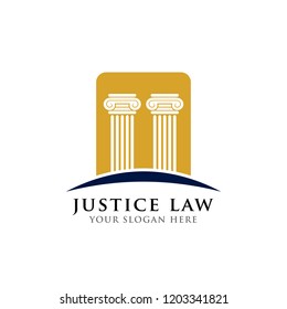 pillar logo design template. justice law and attorney logo design template