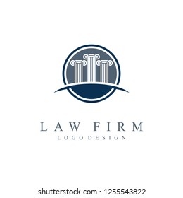 pillar logo design template. justice law and attorney logo design template vector illustration