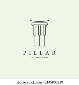 pillar logo icon design minimalist vector illustration