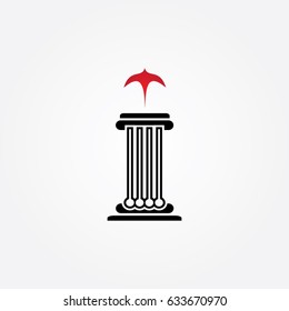 pillar logo, icon eagle flying