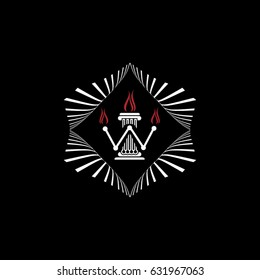 pillar logo , icon education, letter W 