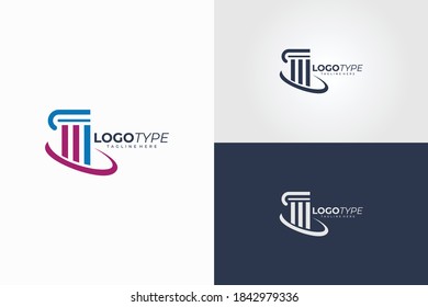 pillar logo icon vector isolated