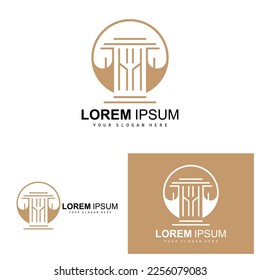 Pillar Logo, Law Design, Building Construction Pillar Vector, Product Brand Illustration Icon