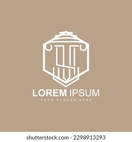 Pillar Logo, Law Design, Building Construction Pillar Vector, Product Brand Illustration Icon