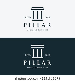 Pillar logo for legal lawyers with a luxurious and modern building column concept.