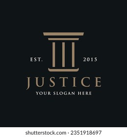 Pillar logo for legal lawyers with a luxurious and modern building column concept.