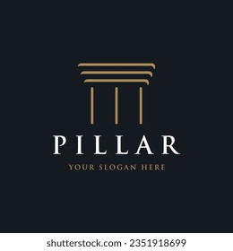 Pillar logo for legal lawyers with a luxurious and modern building column concept.