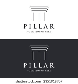 Pillar logo for legal lawyers with a luxurious and modern building column concept.