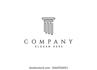 Pillar logo with minimalist linear design style