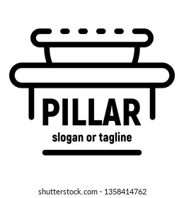 Pillar logo. Outline pillar vector logo for web design isolated on white background