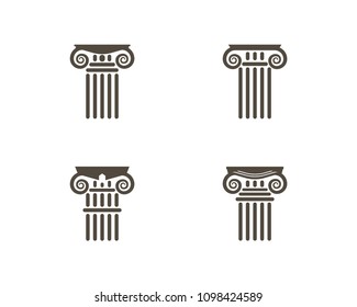Pillar logo template, coloumn icon illustration