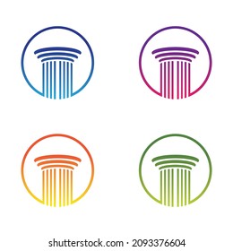 Pillar logo template vector icon set