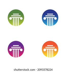 Conjunto de iconos vectoriales de la plantilla del logotipo del pilar