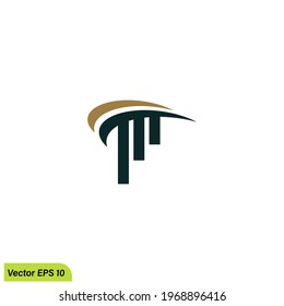 Elemento de diseño simple de la ilustración vectorial de la plantilla del logotipo del pilar