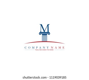 Pillar M logo design template