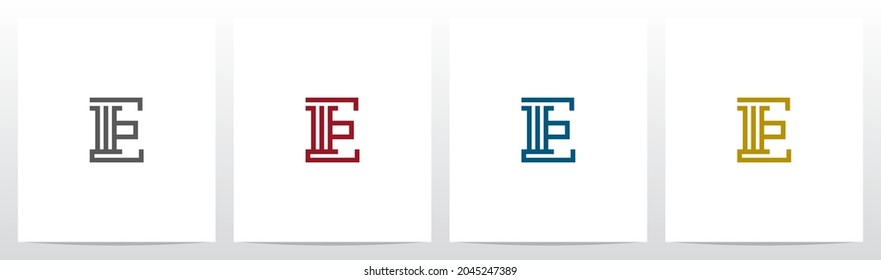 Pillar On Letter Logo Design E