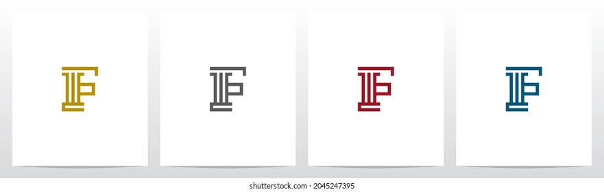 Pillar On Letter Logo Design F