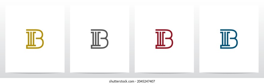 Pillar On Letter Logo Design B